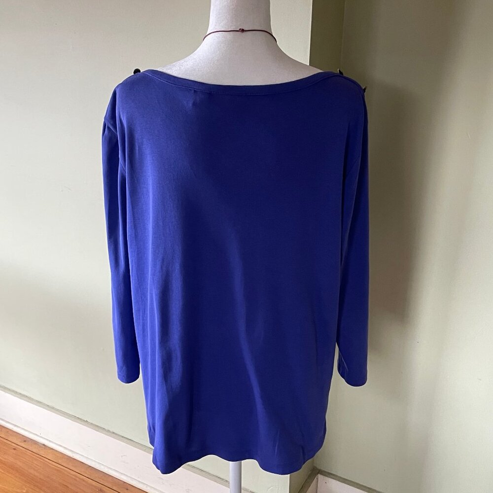 Women's Purple/Dark Lilac 3/4 Sleeve Pullover Top (Size 2) - Picture 7 of 11